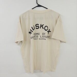 MuskOx Detroit Rugged Luxury Graphic Tee Size Large Cream Gorpcore Workwear